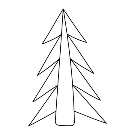 Hand drawn illustration christmas tree. isolated on white backgroundのイラスト素材