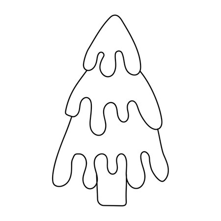 hand drawn illustration christmas treeのイラスト素材