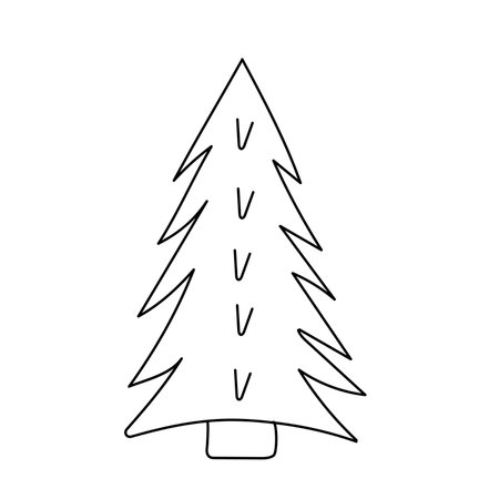 hand drawn illustration christmas treeのイラスト素材