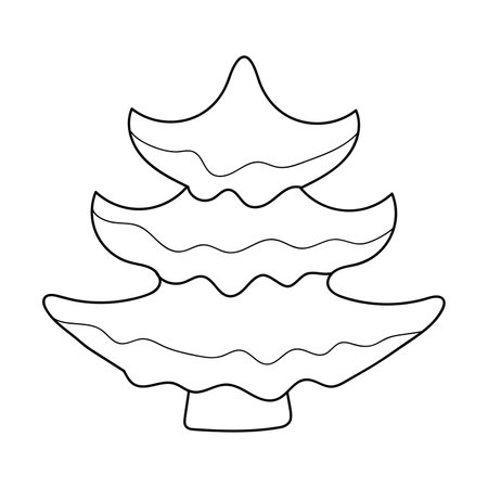 hand drawn illustration christmas treeのイラスト素材
