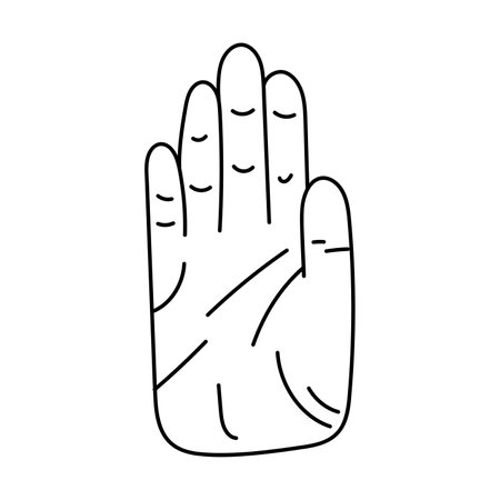hand drawn palmistry illustration. isolated on white backgroundのイラスト素材