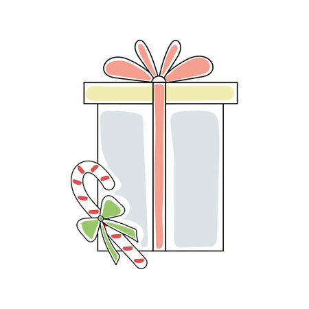 Christmas gift box. isolated on white backgroundのイラスト素材