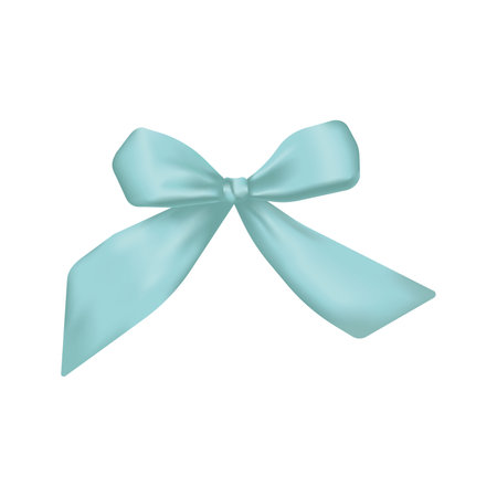 Vector illustration blue bow, realism. isolated on white backgroundのイラスト素材