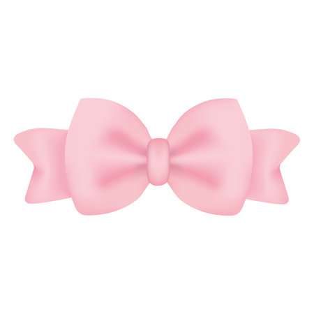 Vector illustration of a pink bow, realism. isolated on white backgroundのイラスト素材