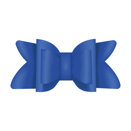 Vector illustration blue bow, realism. isolated on white backgroundのイラスト素材