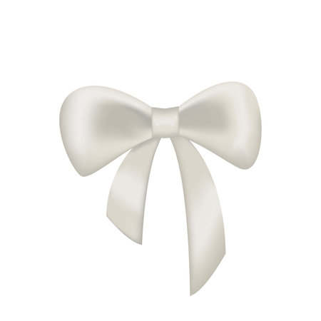 Vector illustration of a silver bow, realism. isolated on white backgroundのイラスト素材