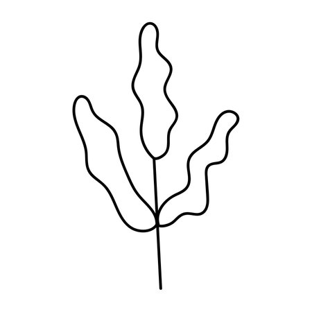 hand drawn branch with leaves. isolated on white backgroundのイラスト素材