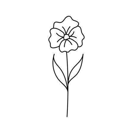 Hand drawn illustration of flowers in doodle style. isolated on white backgroundのイラスト素材