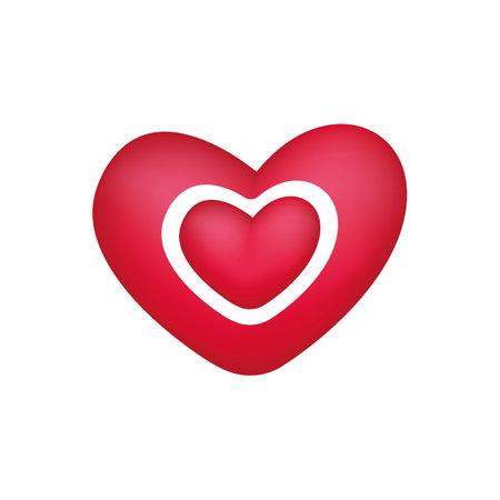 Vector illustration of a double heart. isolated on white backgroundのイラスト素材