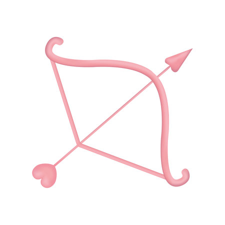 Vector illustration of cupid's arrow 3d. isolated on white backgroundのイラスト素材