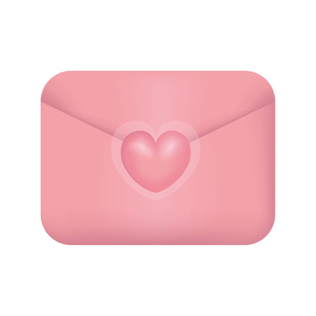 Vector illustration valentine envelope 3d. isolated on white backgroundのイラスト素材
