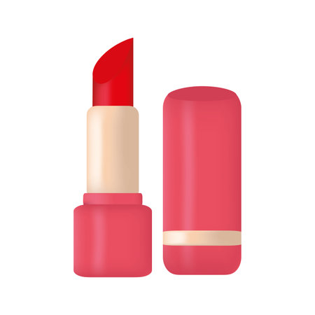 Vector illustration of lipstick, realism. isolated on white backgroundのイラスト素材