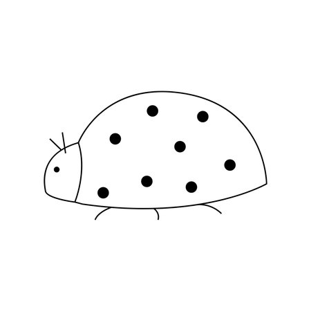 Hand drawn illustration of a ladybug. isolated on white backgroundのイラスト素材