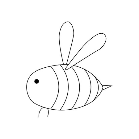 Hand drawn illustration bee. isolated on white backgroundのイラスト素材