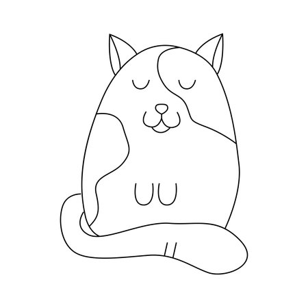 Hand drawn cat illustration. isolated on white backgroundのイラスト素材