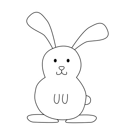 Hand drawn rabbit illustration. isolated on white backgroundのイラスト素材