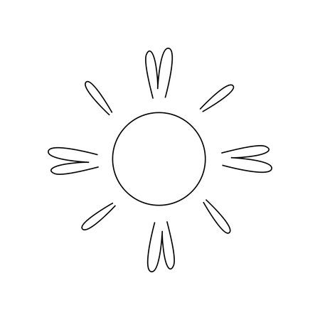 hand drawn sun illustration. isolated on white backgroundのイラスト素材