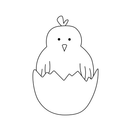Hand drawn illustration of a chick. isolated on white backgroundのイラスト素材