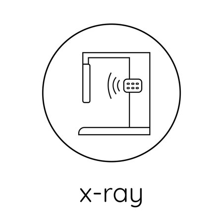 X-ray machine linear icon. Pulmonologyのイラスト素材