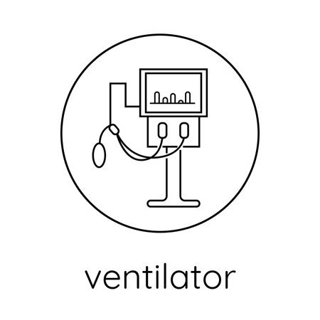 Linear icon fan. Pulmonologyのイラスト素材
