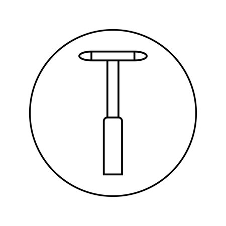 Neurologist hammer linear icon. medicine, neurologyのイラスト素材
