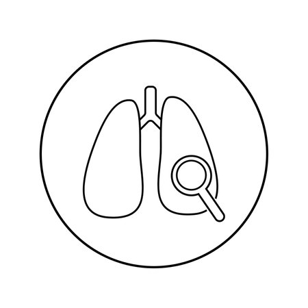 Lungs linear icon. Medicine, pulmonologyのイラスト素材