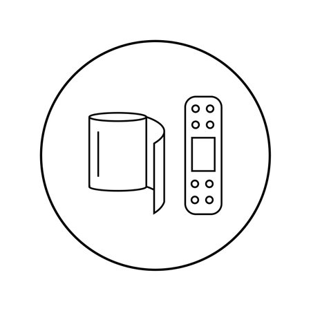 Vector linear icon bandage, adhesive plaster.Orthopedics, medicineのイラスト素材