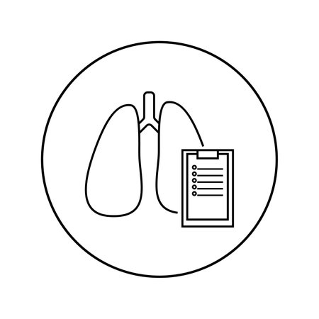 Lungs linear icon. Medicine, pulmonologyのイラスト素材