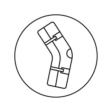 Vector linear icon knee brace. Orthopedics, medicineのイラスト素材