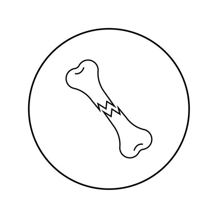 Vector linear icon of bone fracture. Orthopedics, medicineのイラスト素材