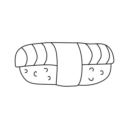 Hand drawn vector illustration of sushi, rolls.のイラスト素材