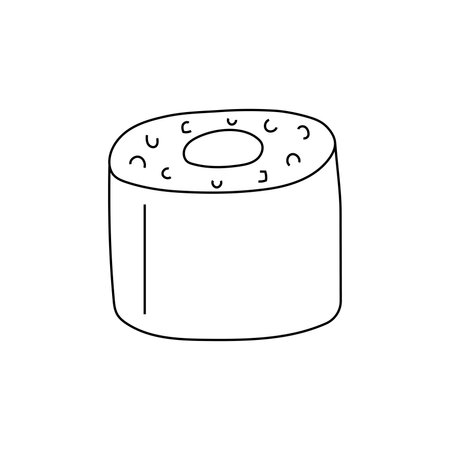 Hand drawn vector illustration of sushi, rolls.のイラスト素材