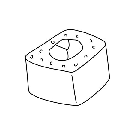 Hand drawn vector illustration of sushi, rolls.のイラスト素材