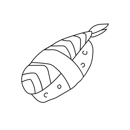 Hand drawn vector illustration of sushi, rolls.のイラスト素材