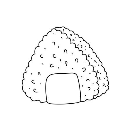 hand drawn onigiri vector illustrationのイラスト素材