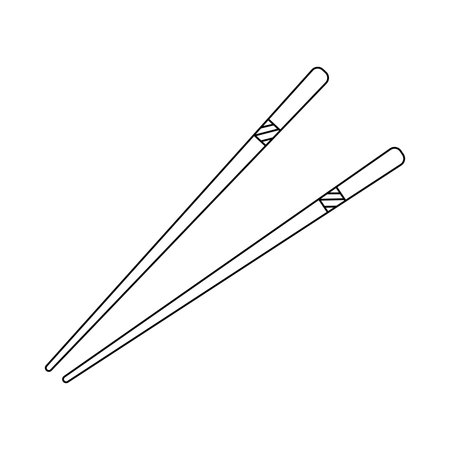 Hand drawn vector illustration of chopsticks.のイラスト素材