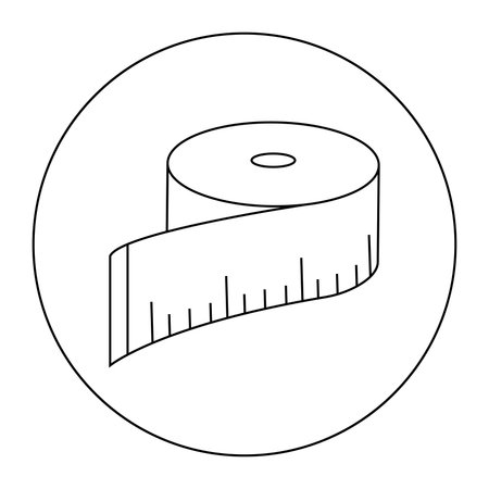Measuring tape linear vector icon. isolated on white background.のイラスト素材