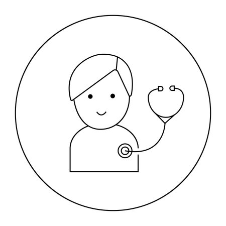 Pediatrics linear vector icon.Isolated on white backgroundのイラスト素材