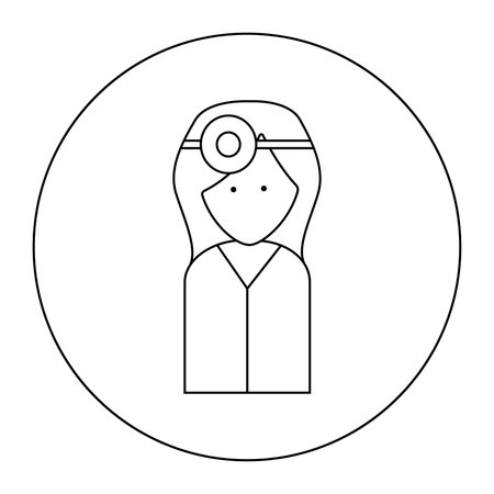 Vector linear icon doctor ophthalmologist.Isolated on white backgroundのイラスト素材