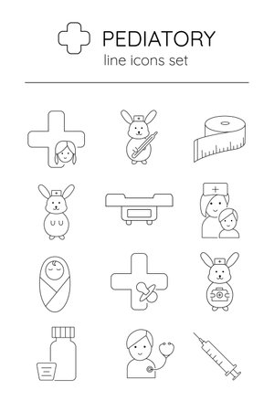Set Linear vector icon pedator. isolated on white backgroundのイラスト素材