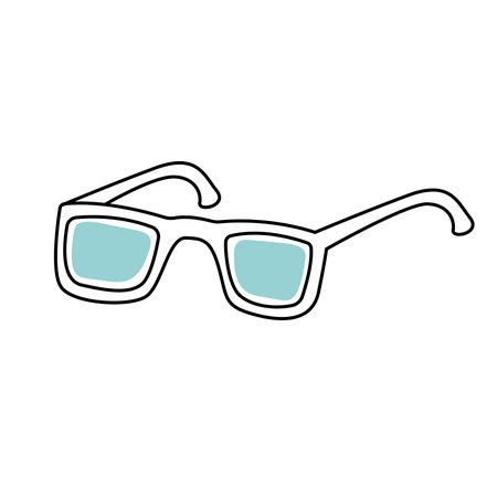 Hand drawn vector illustration of sunglasses 90s. isolated on white backgroundのイラスト素材