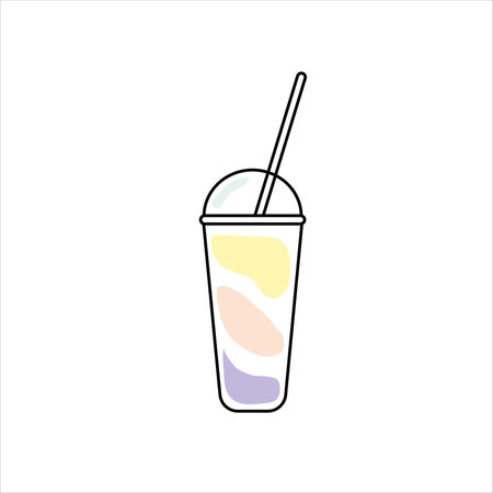 Hand drawn vector illustration milkshake. isolated on white backgroundのイラスト素材