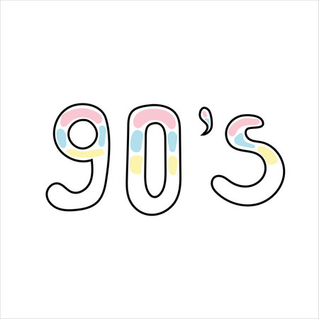 Hand drawn vector illustration 90s vintage. isolated on white backgroundのイラスト素材