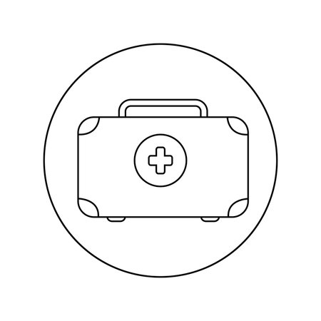 First aid kit linear vector icon.Isolated on white backgroundのイラスト素材