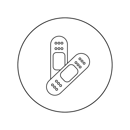 Linear vector icon of adhesive plaster medical.Isolated on white backgroundのイラスト素材