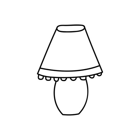 Hand drawn vector illustration of table lamp. isolated on white backgroundのイラスト素材