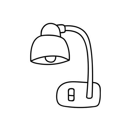 Hand drawn vector illustration of table lamp. isolated on white backgroundのイラスト素材