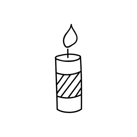 Hand drawn vector illustration of a candle. isolated on white backgroundのイラスト素材