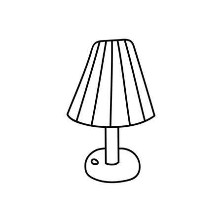 Hand drawn vector illustration of table lamp. isolated on white backgroundのイラスト素材