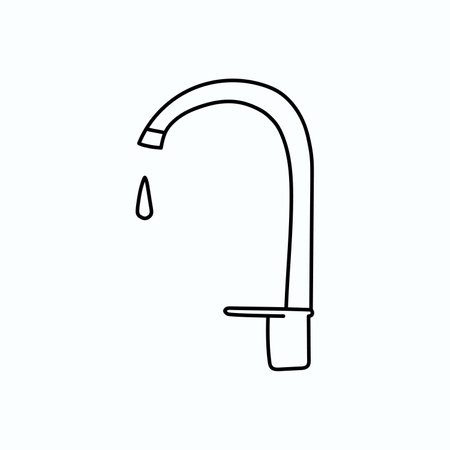 Hand drawn vector illustration of a kitchen faucet. isolated on white backgroundのイラスト素材